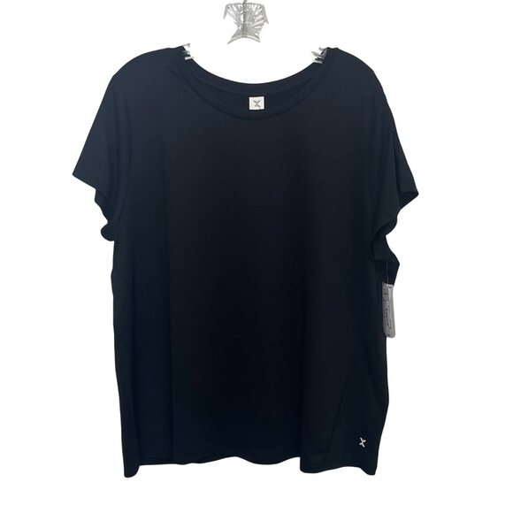 Xersion QuickDri Short Sleeve Tshirt Womens 0X Black New Activewear Mesh Workout - Picture 1 of 8